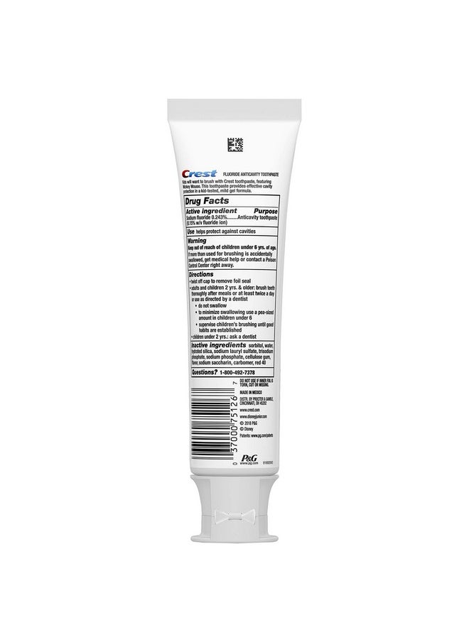 Crest Kid's Cavity Protection Toothpaste Featuring Disney Junior Mickey Mouse, Strawberry, Ages 3 plus, 4.2 Ounce (Pack of 6)