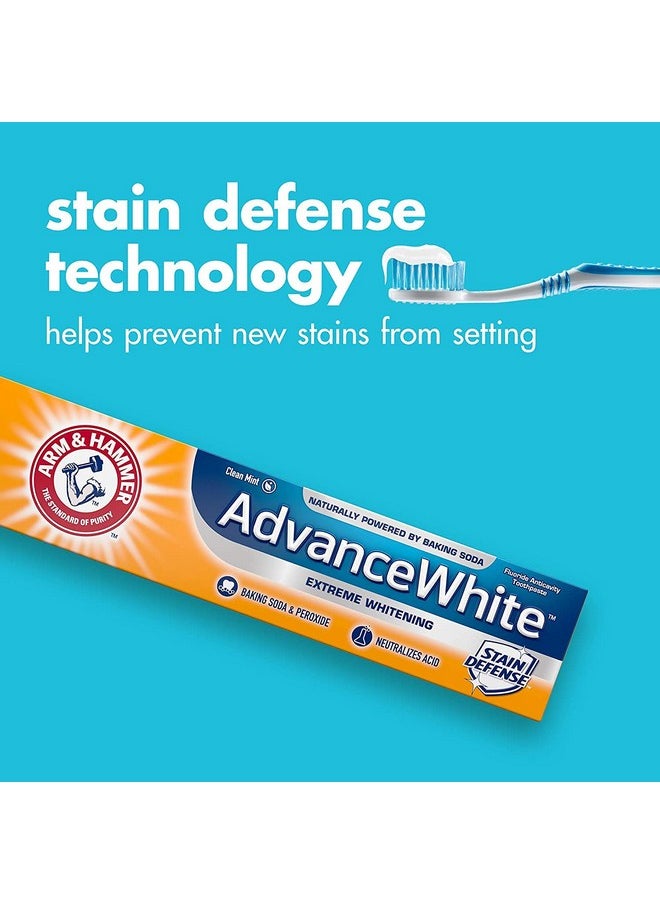 ARM & HAMMER Advance White Baking Soda Toothpaste, Frosted Mint 6 oz (Pack of 4)