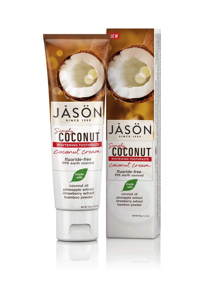 Jason Simply Coconut Whitening Toothpaste, Coconut Cream, 4.2 Ounce