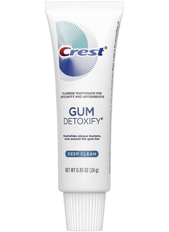 Crest Gum Detoxify Toothpaste, Deep Clean, Travel Size, 0.85 oz (24g)- Pack of 4