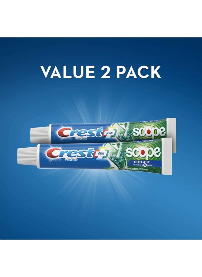 Crest +X 40mm Outlast Complete Whitening Toothpaste, Mint, 5.4 Oz, Pack Of 2, 4.050 Lb (Pack Of 2)