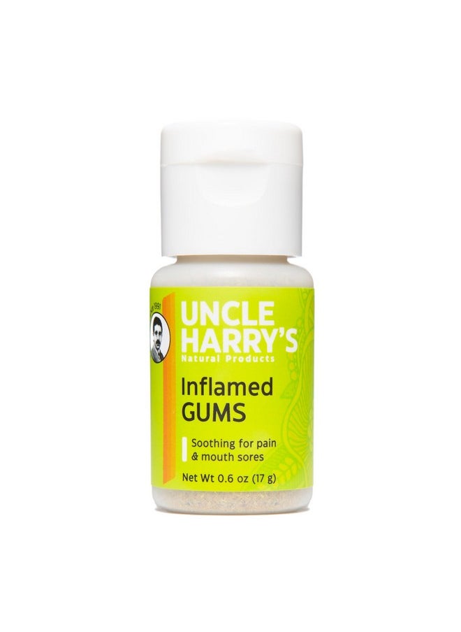 Uncle Harry's Inflamed Gums & Mouth Sores Tooth Powder | Powder Toothpaste for Gum Health & Sensitive Teeth | Tooth Pain & Mouth Sore Rinse Made with Pure Essential Oil (0.6 oz)