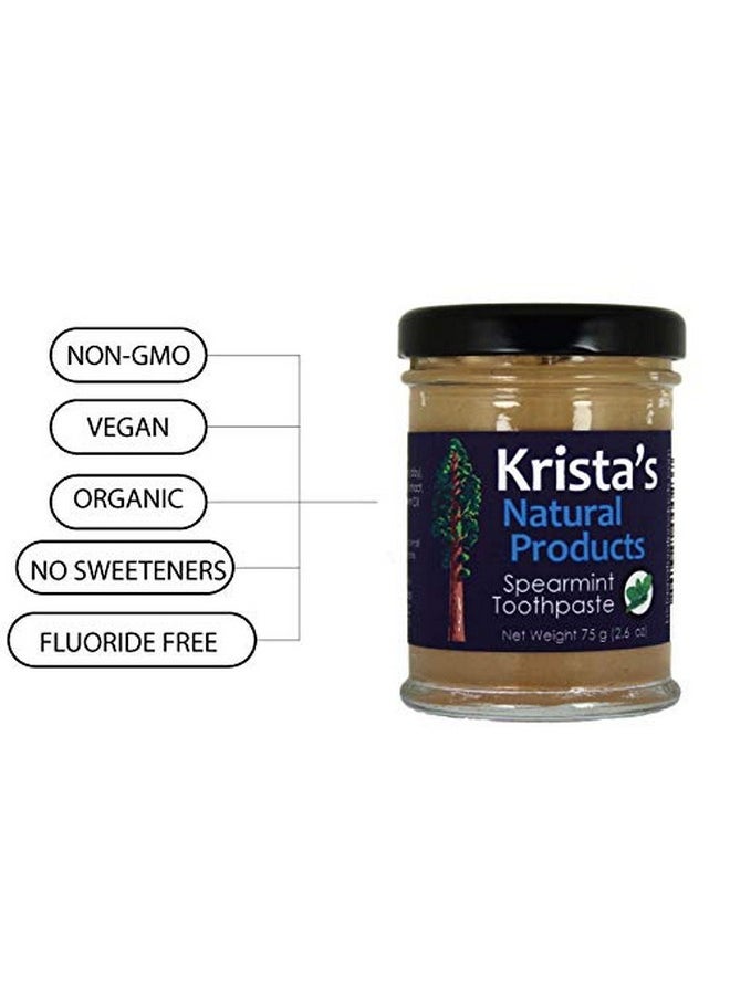 Organic Spearmint Toothpaste made by Krista's Natural Products - 75 g (2.6 oz)