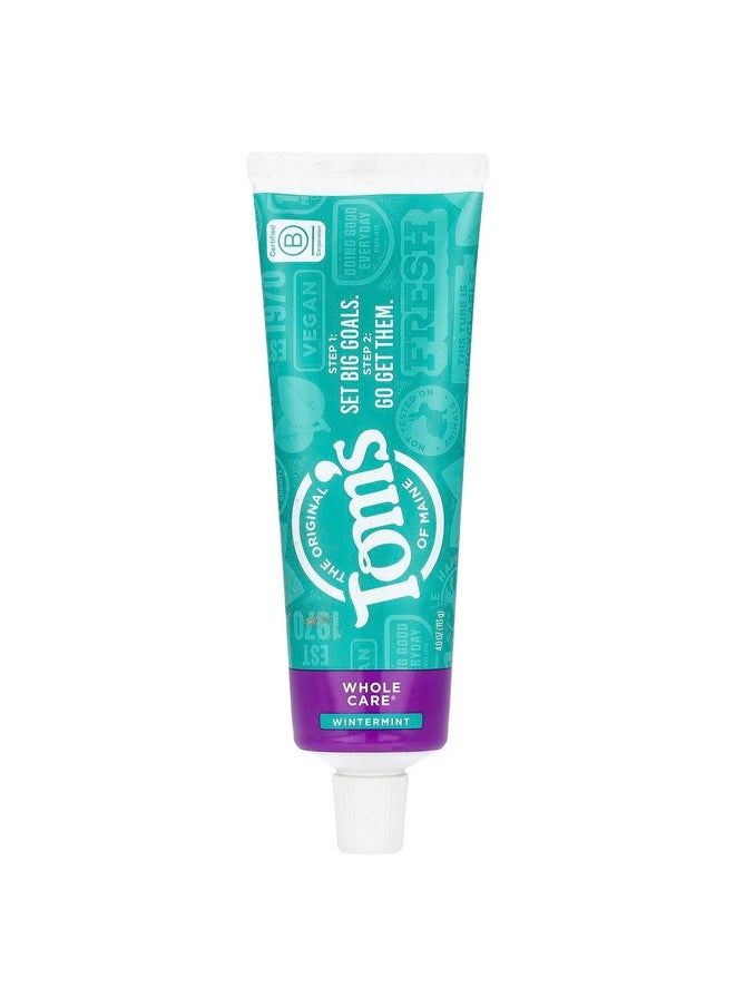 Tom's of Maine Whole Care Natural Toothpaste with Fluoride, Wintermint, 4 oz. (Packaging May Vary)