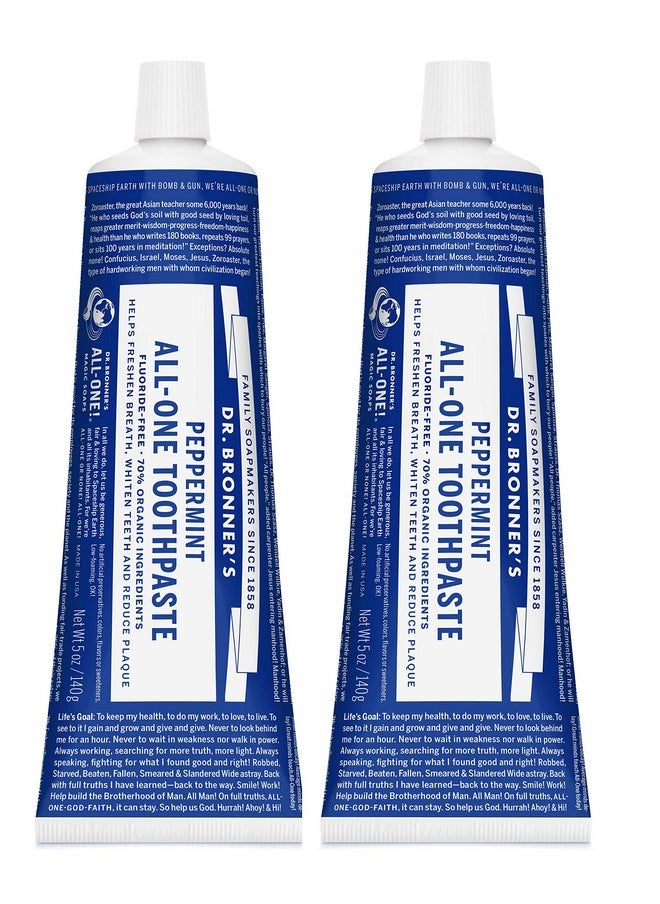 Toothpaste Peppermint Dr. Bronner's 5 oz Paste Pack of 2 (2) by Dr. Bronner's