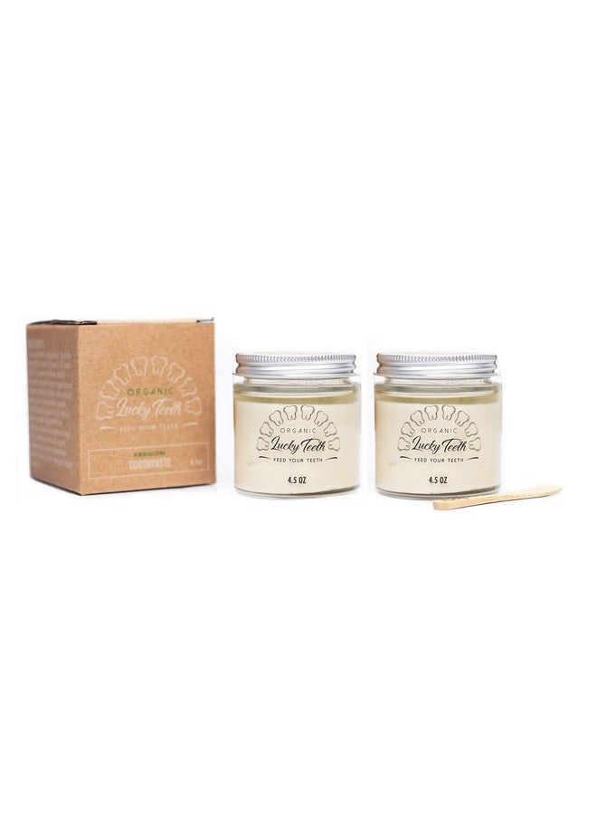 Lucky Teeth Organic Toothpaste-All Natural, Remineralizes and Fortifies Teeth and Gums. (4.5 oz 2 Pack)