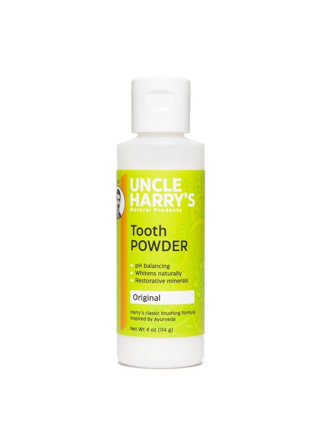 Uncle Harry's Remineralizing Tooth Powder | All Natural Enamel Support & Whitening Toothpaste for Sensitive Teeth | Powder Toothpaste for Gum Health & Fresh Breath (4 oz)