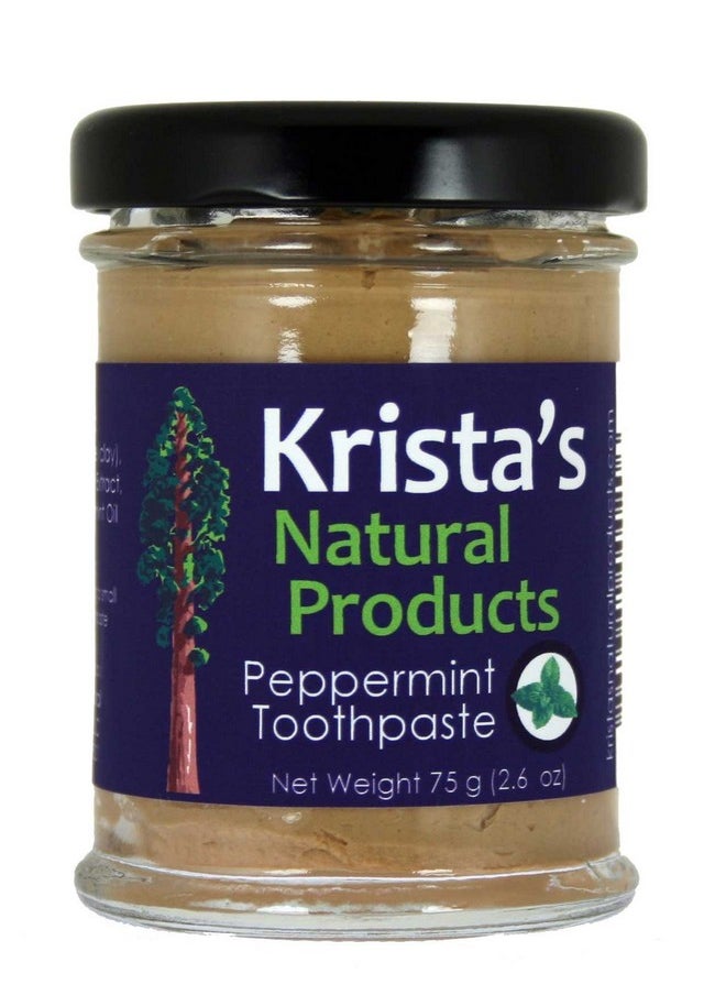 Organic Peppermint Toothpaste Made by Krista's Natural Products - 75 g (2.6 oz)