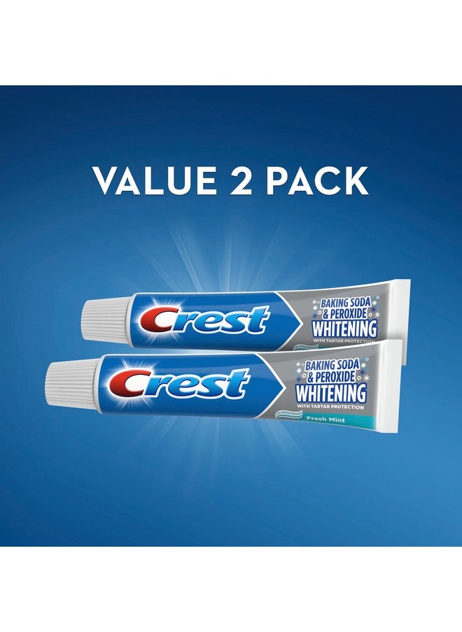 Crest Cavity & Tartar Protection Toothpaste, Whitening Baking Soda & Peroxide, 5.7 oz, Pack of 2