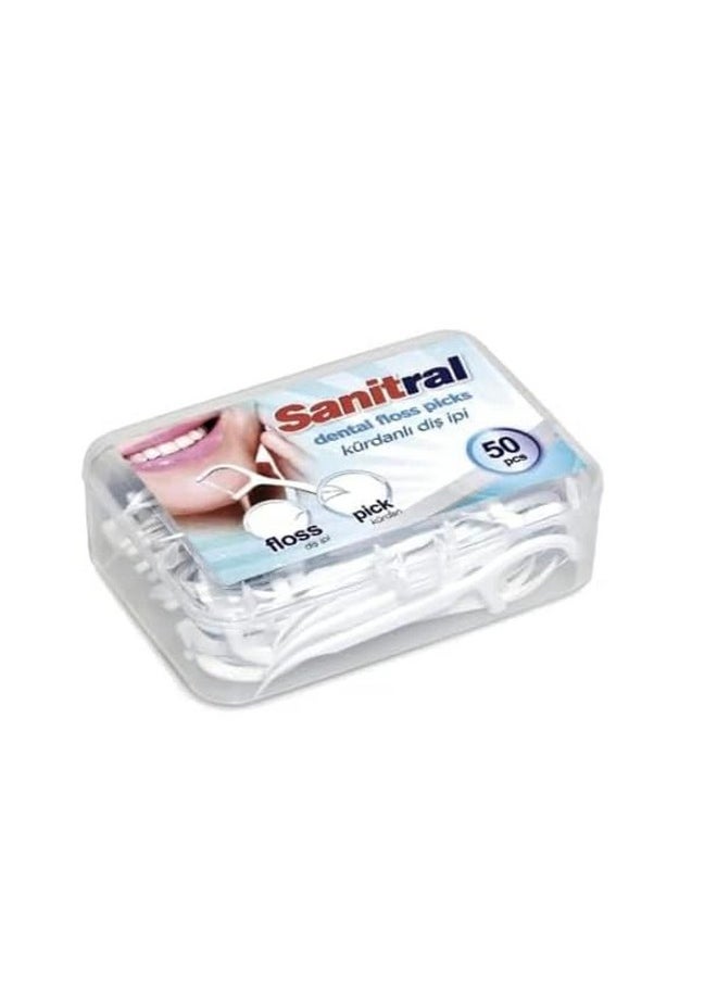 White Glo Extra Strength Whitening Toothpaste Professional Choice 100ml - 2 Packs with Sanitral 50 Pcs Dental Floss Stick Included as a Gift