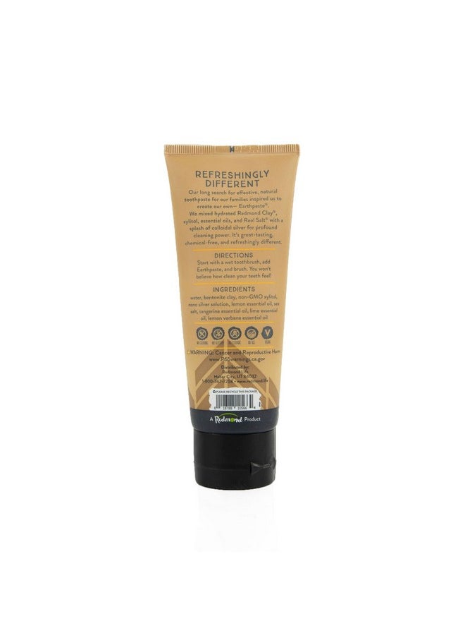Redmond Earthpaste with Silver - Natural Non-Fluoride Toothpaste, 4 Ounce Tube (Lemon Twist)