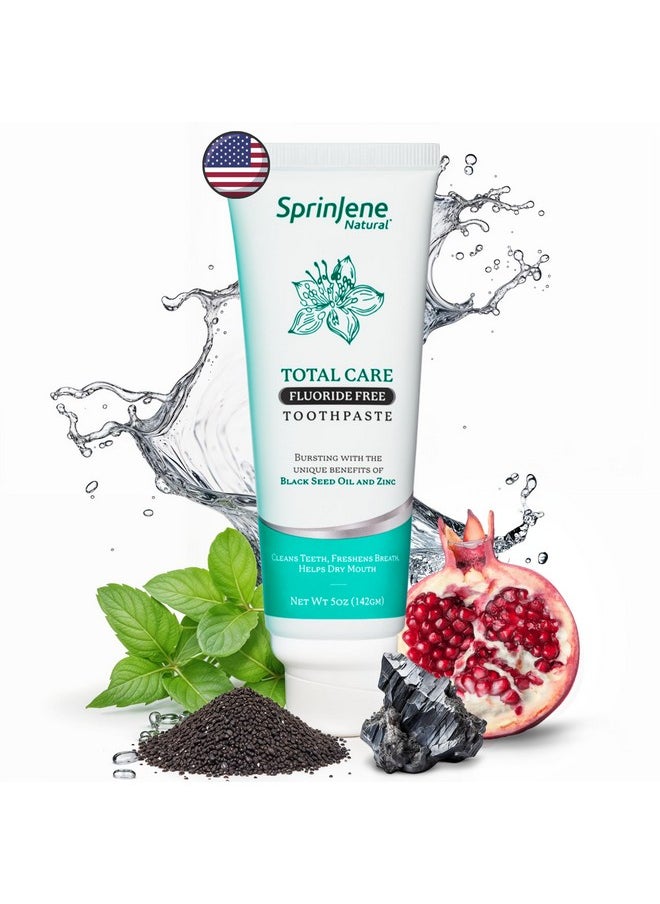 SprinJene Natural Total Care, Fluoride Free Toothpaste for Strong Teeth & Gums | Natural Toothpaste for Cavity Protection | 1 Pack