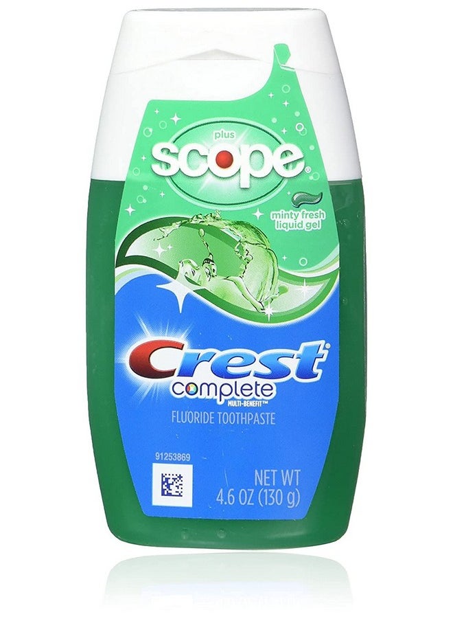 Crest Complete Whitening Plus Scope Tartar Control Toothpaste, Minty Fresh Liquid Gel, 4.6 Oz (130g) - 3