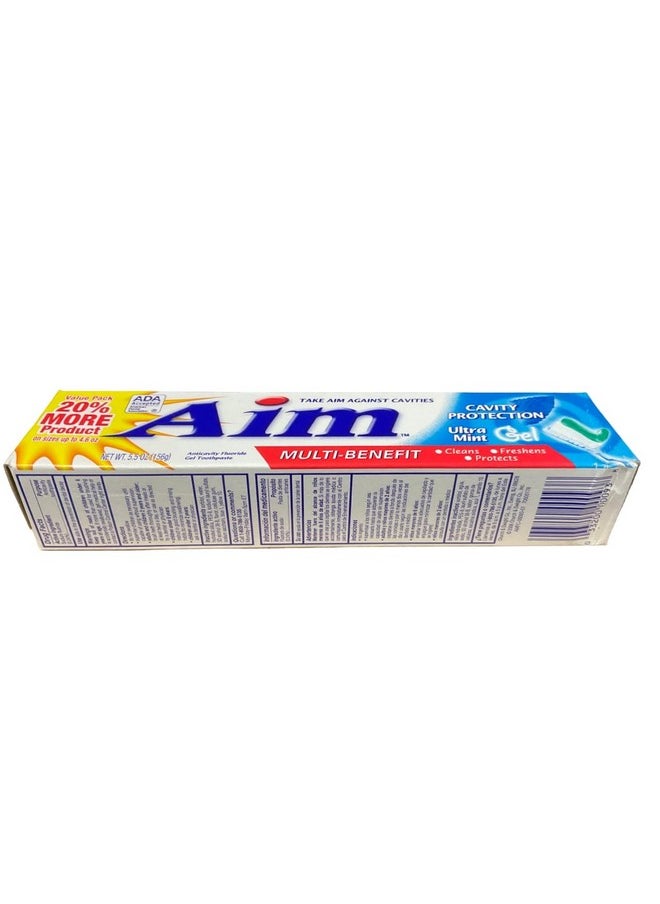 Aim Multi-Benefit Cavity Protection Gel Toothpaste, Ultra Mint 5.50 oz (Pack of 11)