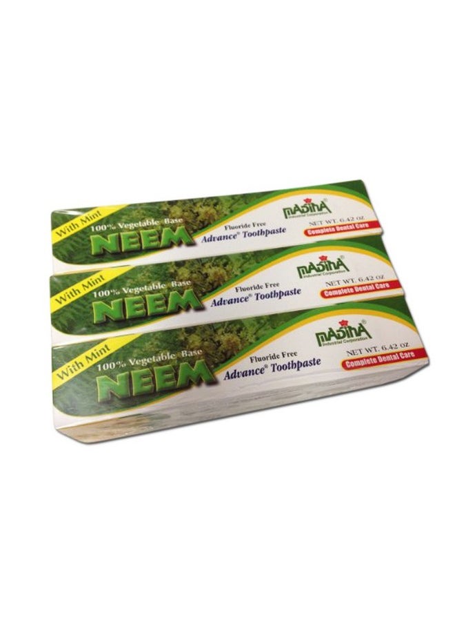 6 Tubes Madina Neem Toothpaste 100% Vegetable Base Flouride Free Advance Mint