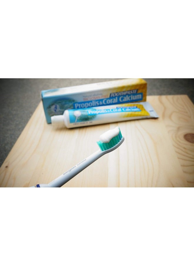 Natural Fluoride Free Propolis Toothpaste Anti-Plaque Triclosan Free No Preservative, No Artificial Sweetener, No Chemical, with Okinawa Coral Calcium 120g (4.2 oz) Made in Taiwan (1)