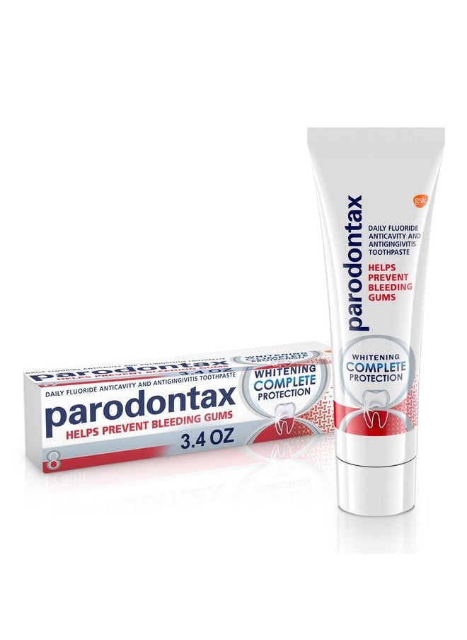 Parodontax Whitening Toothpaste for Bleeding Gums, Complete Protection Teeth Whitening and Gingivitis Treatment - 3.4 Ounce