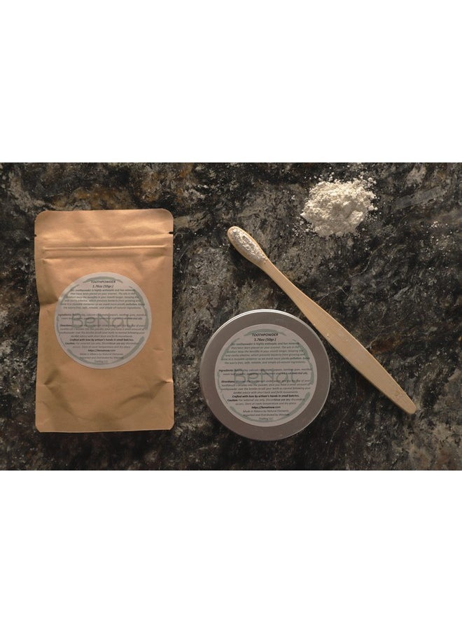 BeNat All Natural Tooth Powder for Teeth Whitening, Gluten Free Toothpaste Powder Teeth Whitener with Essential Oil to Fight Bad Breath, Sensitive Teeth 1.8 oz for Women, Men, and Kids