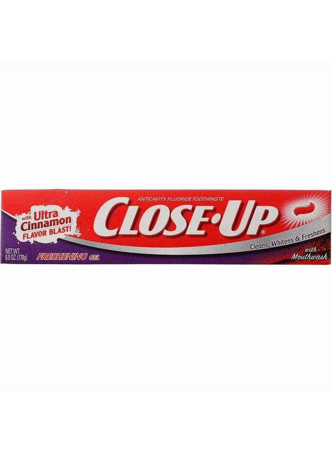 Close-Up Anticavity Fluoride Toothpaste, Freshening Cinnamon Burst Red Gel, 6 oz (170 g)