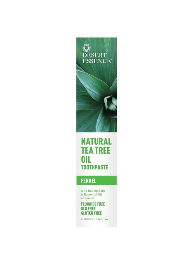 Desert Essence Natural Tea Tree Oil Toothpaste Fennel - 6.4 oz Pack of 4