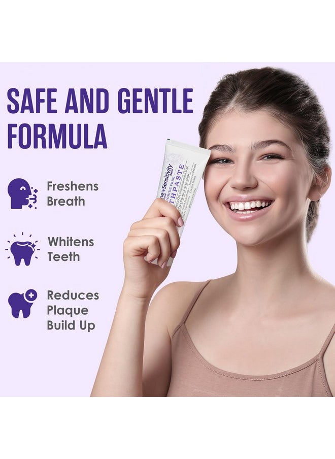SprinJene Fluoride Free Toothpaste for Sensitive Teeth & Gum Fresh Breath Helps Dry Mouth Natural Non Fluoride Toothpaste for Adult SLS Free, Toxic Preservative Free with Black Seed Oil & Zinc 4 Pack