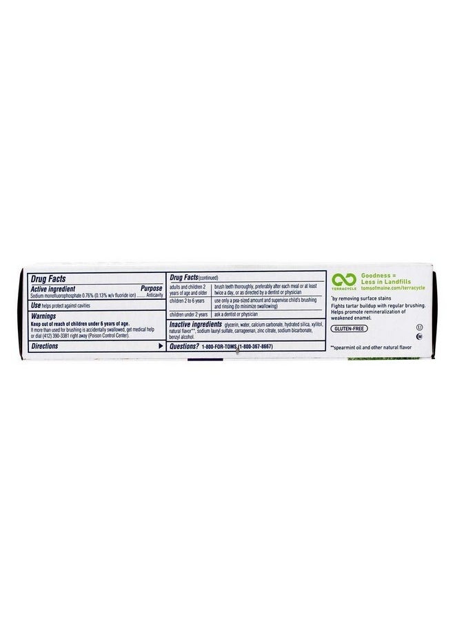TOMS OF MAINE Spearmint Whole Care Toothpaste, 4 OZ