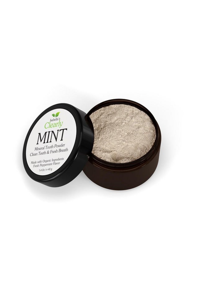 Isabella’s Clearly Mint Remineralizing Tooth Powder | Teeth Whitening Natural Fluoride Free Toothpaste for Adults, Kids, Sensitive Teeth and Gums | Xylitol, Baking Soda, Clay, Calcium (Mint Flavor)
