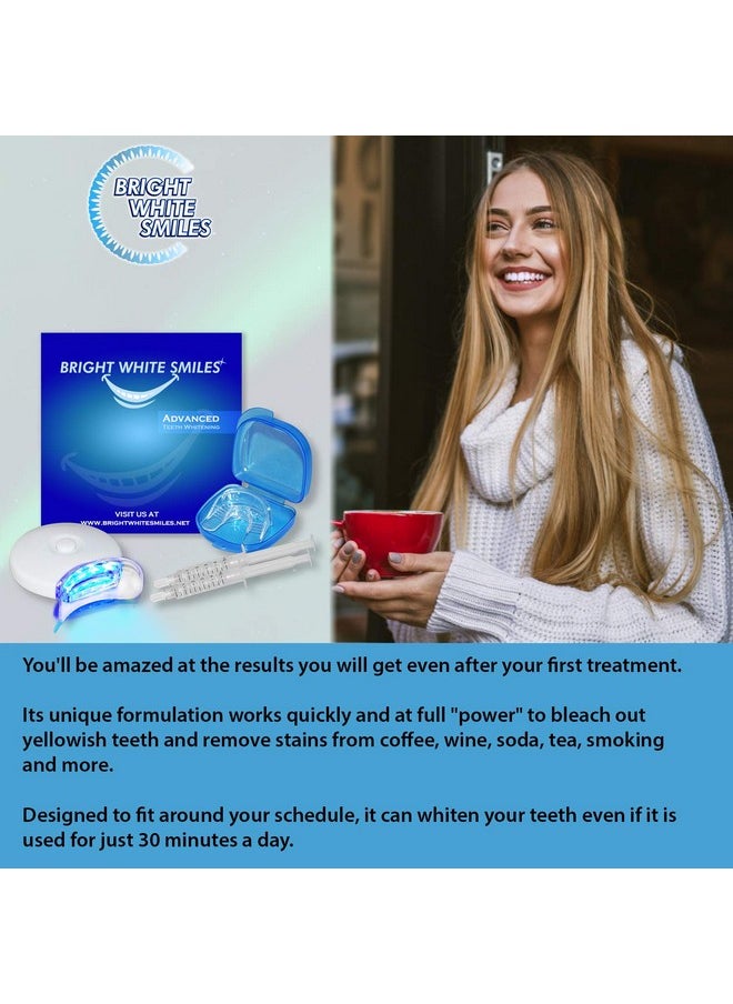 Bright White Smiles Teeth Whitening Kit | LED Light Activated Teeth Whitener | With 2x 5ml 35% Carbamide Peroxide Gel Syringes | Comfort Fit Mouth Tray & Case | For Home Use | Professional Results