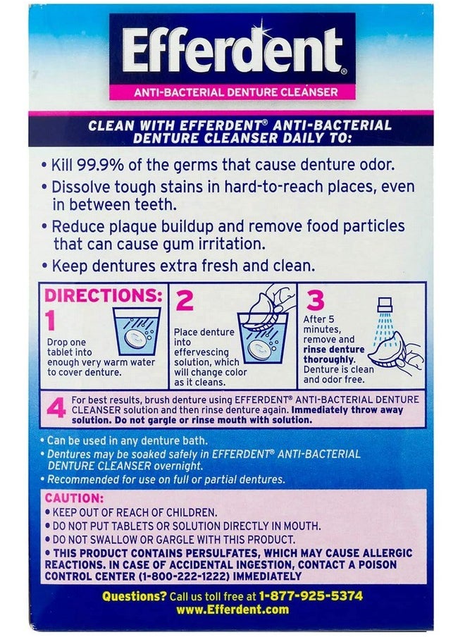 Efferdent Anti-Bacterial Denture Cleanser-126 Count