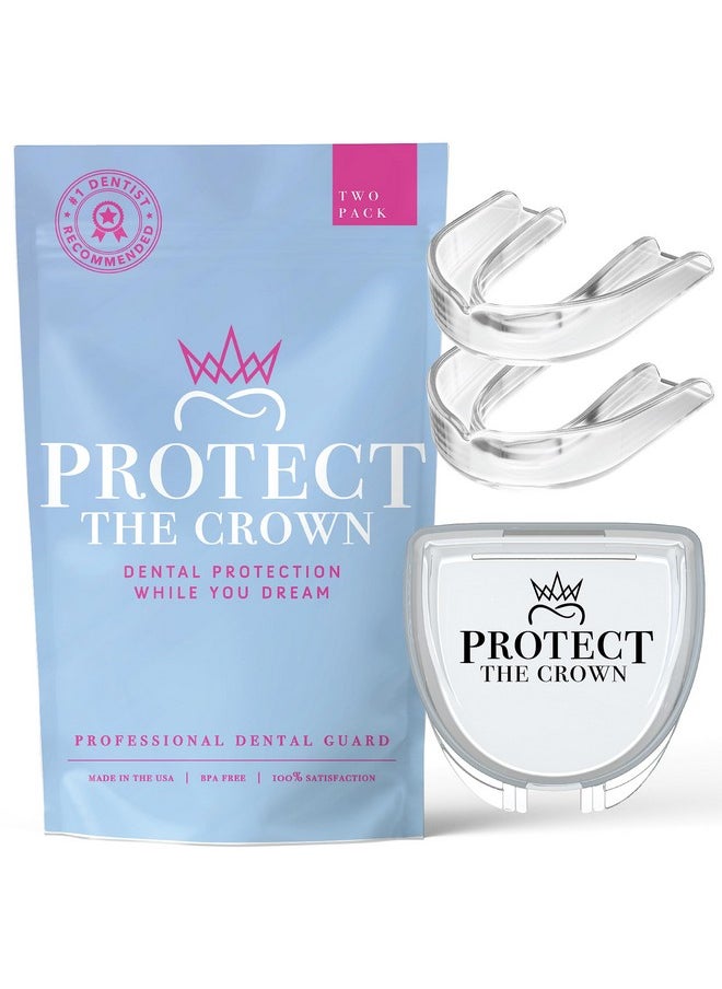 Protect The Crown Night Guard 2 Pack - Mouthguard for Teeth Grinding & Clenching, Professional Mouth Guard for Light and Heavy Grinding (Clear)