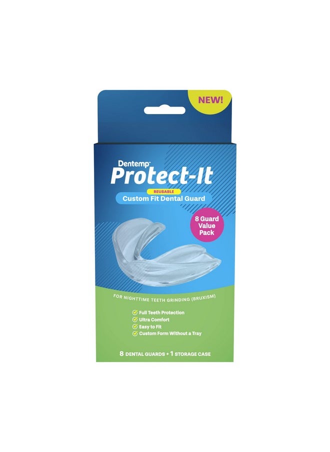 Dentemp Protect-It Custom Fit Grinding Mouth Guard 8 Pack for Grinding Teeth at Night - Night Guards for Teeth Grinding & Sleep