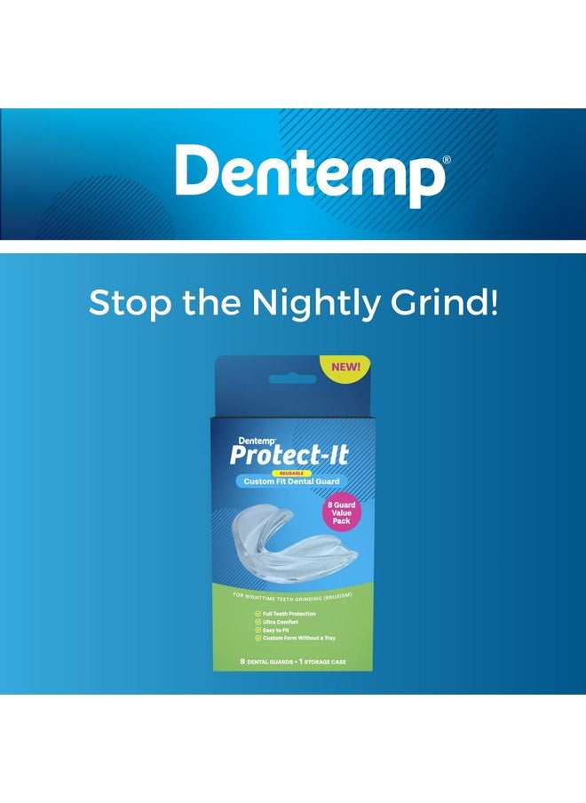 Dentemp Protect-It Custom Fit Grinding Mouth Guard 8 Pack for Grinding Teeth at Night - Night Guards for Teeth Grinding & Sleep