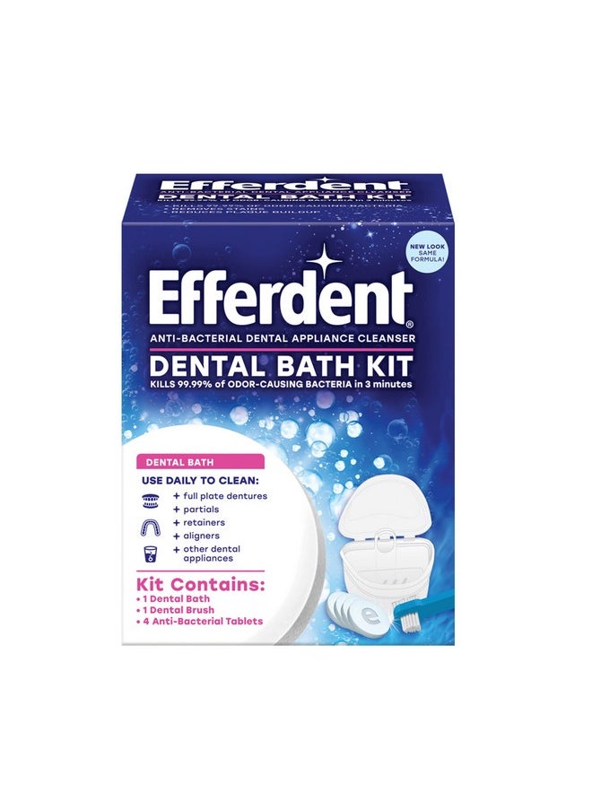Efferdent Retainer & Denture Cleaner Tablets and Dental Bath, 4 Tablets