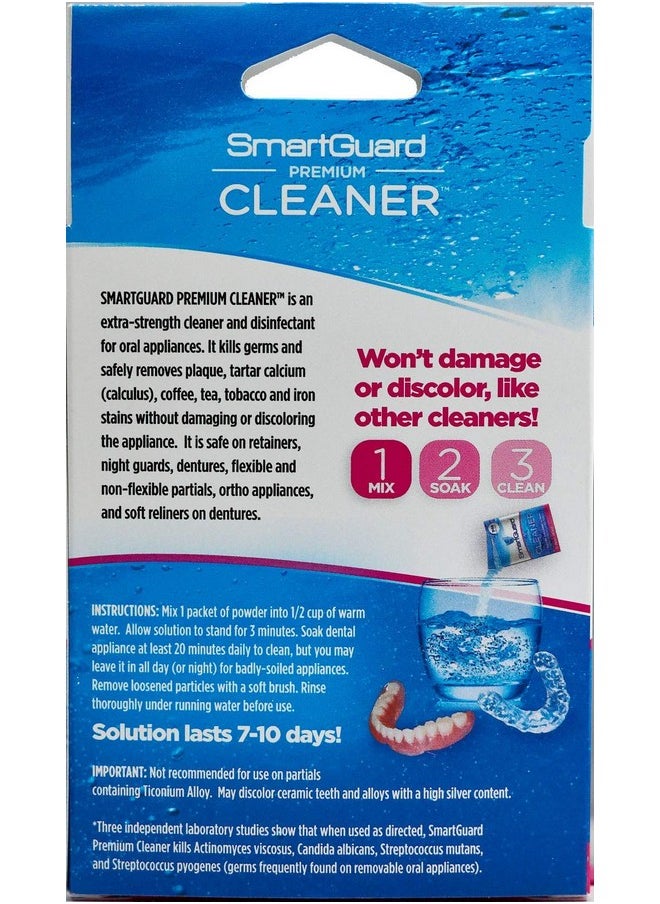 SmartGuard Premium Cleaner Crystals -(110 Cleanings)- Removes Stain, Plaque & Bad Odor from Dentures, Clear Braces, Mouth Guard, Night Guard & Retainers.