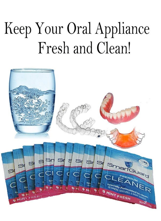 SmartGuard Premium Cleaner Crystals -(110 Cleanings)- Removes Stain, Plaque & Bad Odor from Dentures, Clear Braces, Mouth Guard, Night Guard & Retainers.