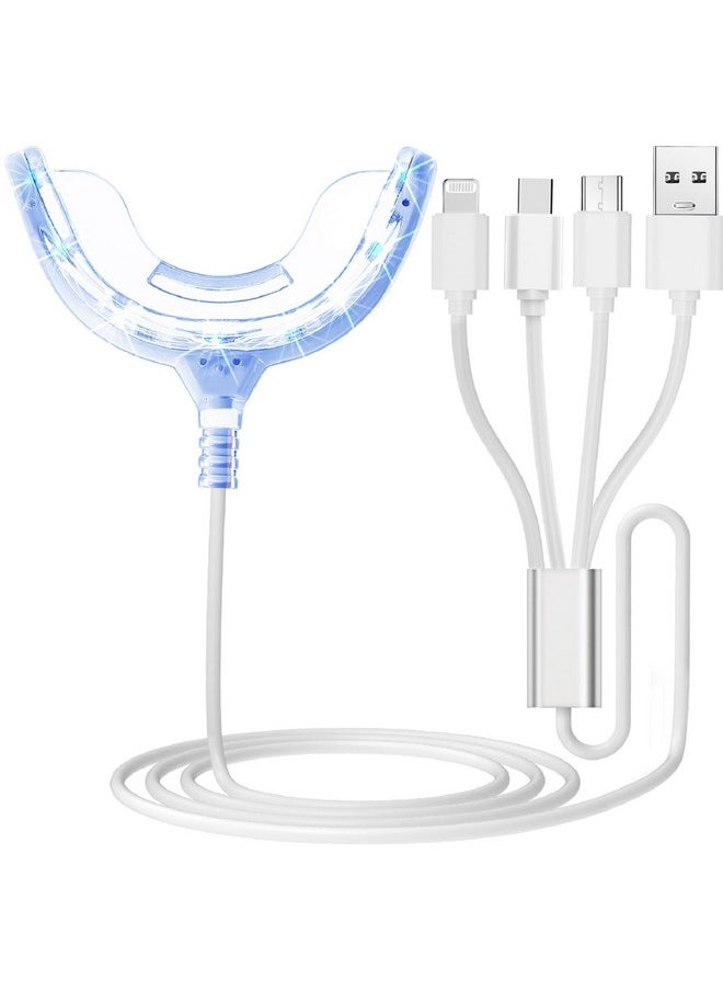 Teeth Whitening Accelerator Light, 16x More Powerful Blue LED Light, Mouth Tray Teeth Whitening Enhancer Light Trays Connected with iPhone/Micro-USB Android/USB for Home Use