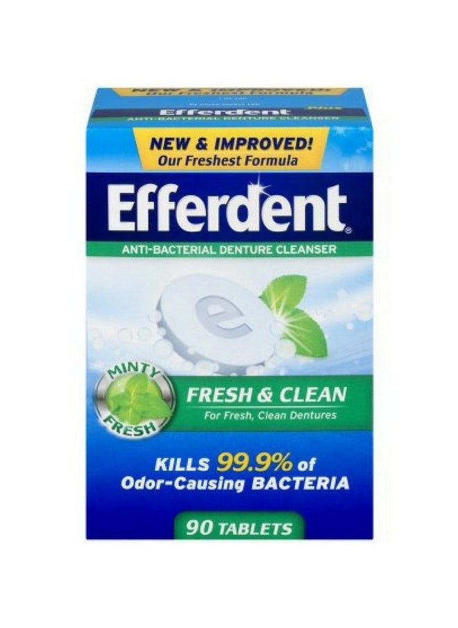 Efferdent Plus Mint Denture Cleanser Tablets 90 Ct (Pack of 3)
