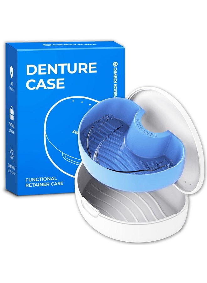 Denture storage case - Hygienic & Protective Denture Bath Cup - Travel-Friendly Orthodontic Dental Retainer Container, Portable, Secure for Invisalign, Mouth guards, Braces - Easy to Use