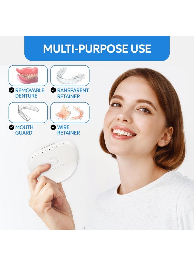 Denture storage case - Hygienic & Protective Denture Bath Cup - Travel-Friendly Orthodontic Dental Retainer Container, Portable, Secure for Invisalign, Mouth guards, Braces - Easy to Use