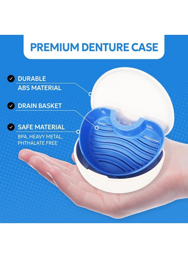 Denture storage case - Hygienic & Protective Denture Bath Cup - Travel-Friendly Orthodontic Dental Retainer Container, Portable, Secure for Invisalign, Mouth guards, Braces - Easy to Use