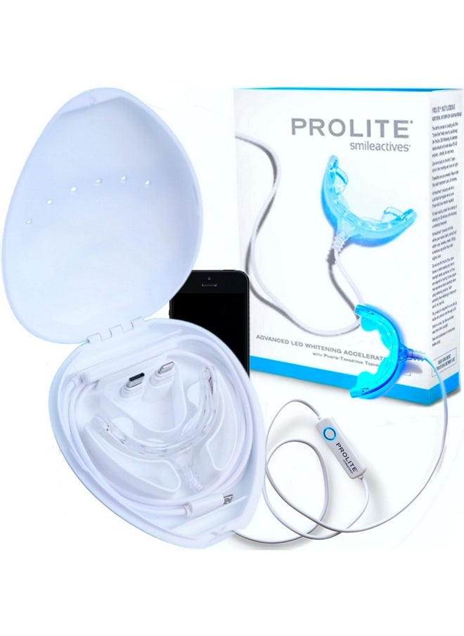Smileactives Prolite Professional Teeth Whitening Kit, Dental Quality LED Light Teeth Whitener for White Teeth & Smile, 16 Minute Built-in Timer, Teeth Whitening Products, Helps Remove Tooth Stains