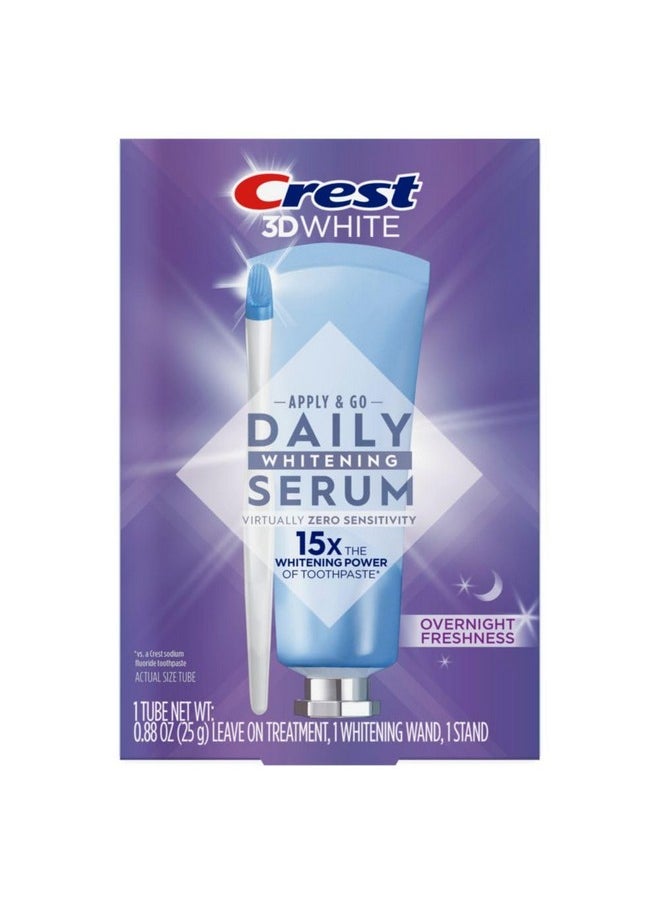 Crest 3DWhite Daily Whitening Serum Overnight Freshness, Leave-on Teeth Whitening Treatment