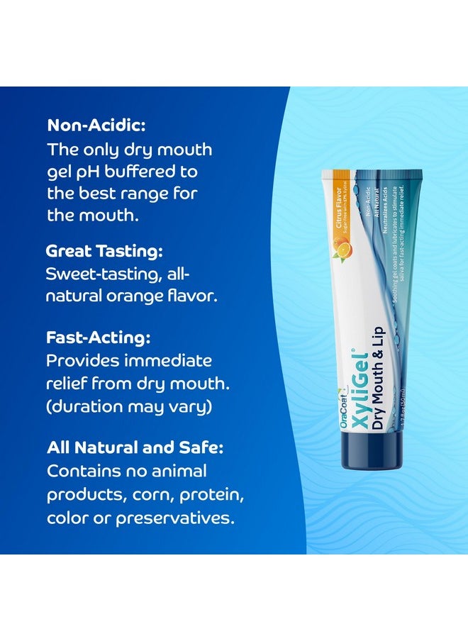 OraCoat XyliGel 1 Pack Soothing Dry Mouth Moisturizing Relief Gel with Xylitol, Sugar Free, for Dry Mouth, Stimulates Saliva Production, Non-Acidic, Daytime and Night Time Use