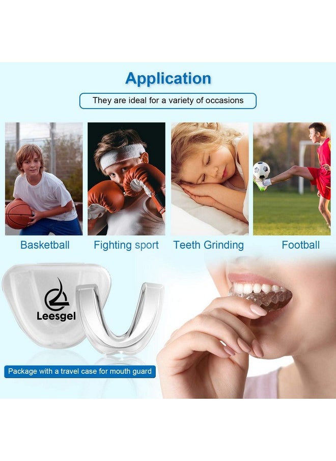 Leesgel Kids Mouth Guard for Grinding Teeth, Teeth Grinding Mouth Guard for Sleep, Kids Moldable Custom Night Bite Guards, Clenching, Bruxism, Sport Athletic, Whitening Tray (4 Pack)