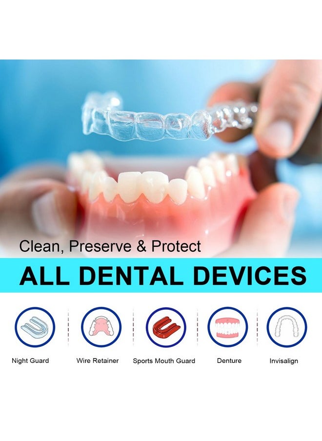 MySmile Retainer Cleaner with 120 Denture Cleaning Tablets, Quickly Remove Odors, Discoloration Stains & Plaque from Aligner, Mouth Guard, Night Guard and More Dental Appliances (Mint Flavor)