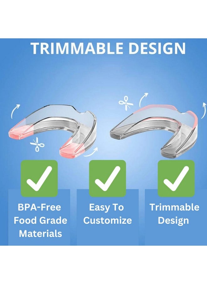 Anti Grinding Teeth at Night Guards (2) Sizes (8-Pack) and 2 Travel Cases Trimmable Design Custom Fit Mouth Guard for Grinding Teeth at Night Guards for Teeth Grinding Mouth Guard for Teeth Clenching