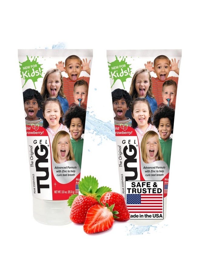 Tongue Cleaner Gel for Kids, Kids Tongue Cleaner Paste, Children's Tongue Scraper, Childs Tongue Scrubber, Fight Bad Breath, Made in USA (Set of 2)