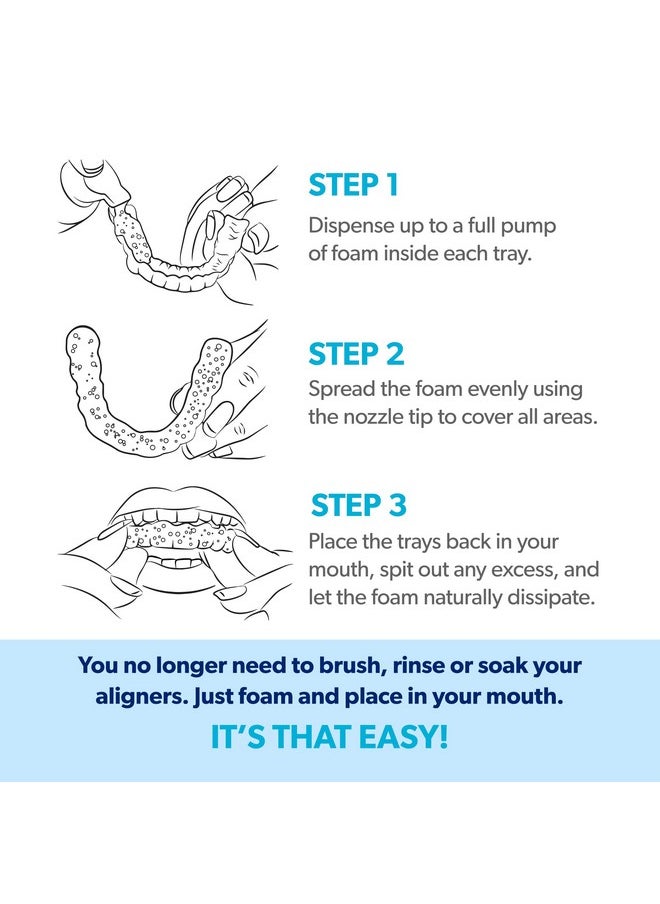 EverSmile AlignerFresh Original Clean - AlignerFresh Cleaning Foam for Invisalign, ClearCorrect, Essix, Hawley Trays/Aligners. Cleans, Eliminates Bacteria, Whitens Teeth & Fights Bad Breath (50ml)