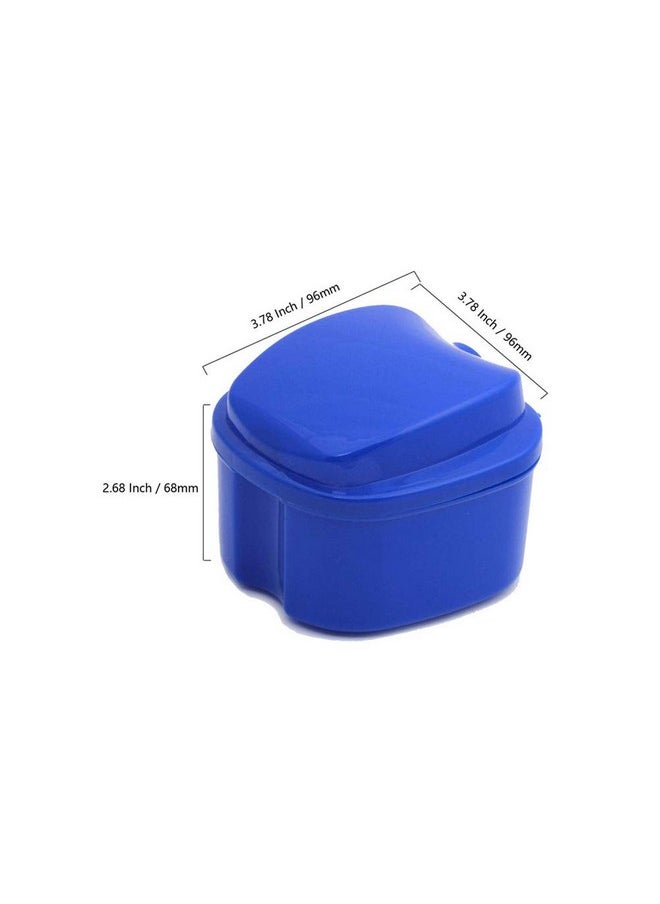 2 PCS Denture Bath Case with Strainer Basket, False Teeth Storage Box Holder, Denture Cup Soaking Container for Travel Cleaning (Blue Green)