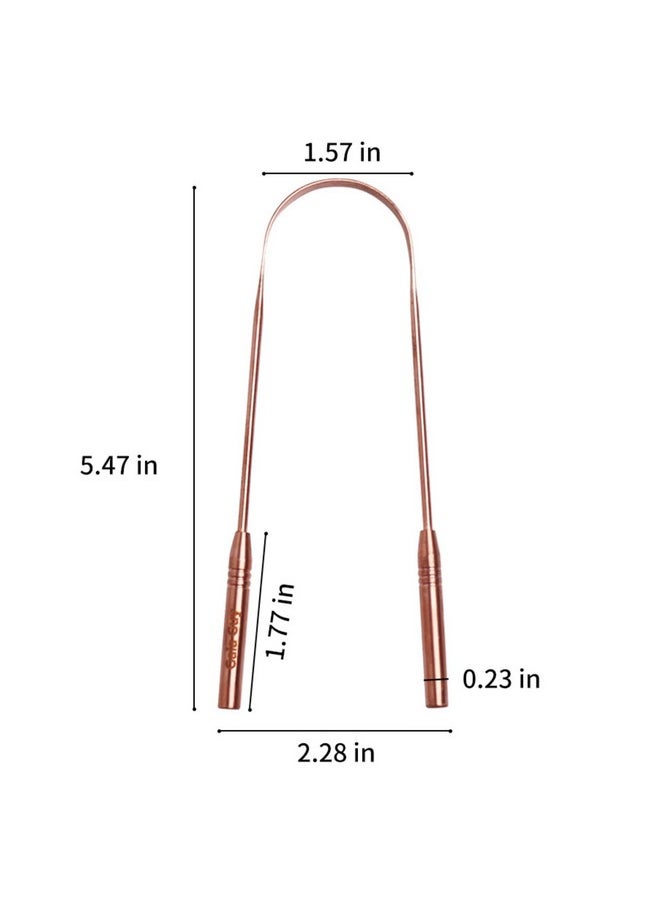 Gaia Guy Copper Tongue Scraper with Metal Case - 2 Pack - Plastic Free Tongue Scrapers for Adults, Tongue Cleaner for Oral Care & Hygiene